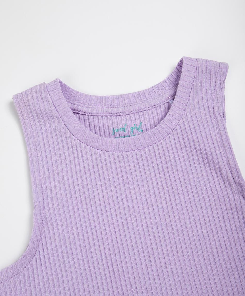 Remera ni&ntilde;a morada sin mangas