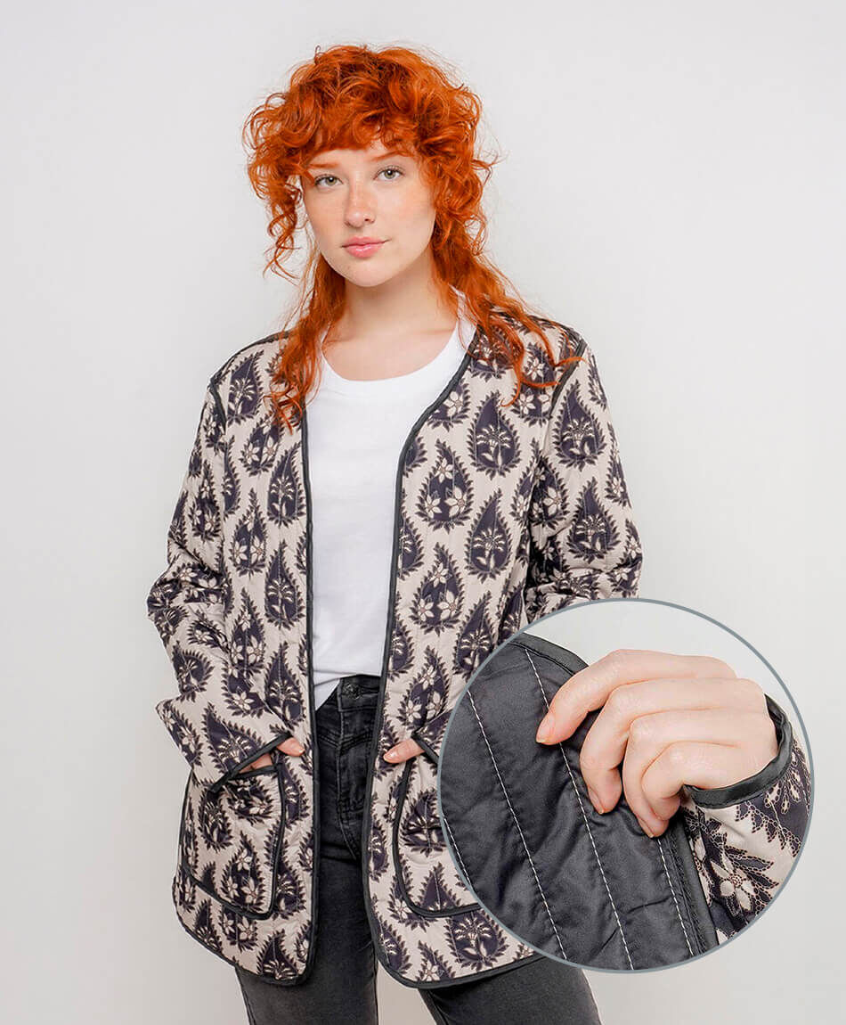 Parka mujer reversible print