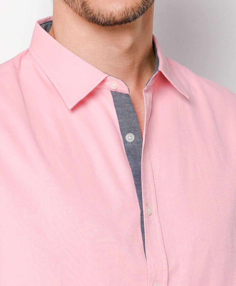 Camisa hombre rosada