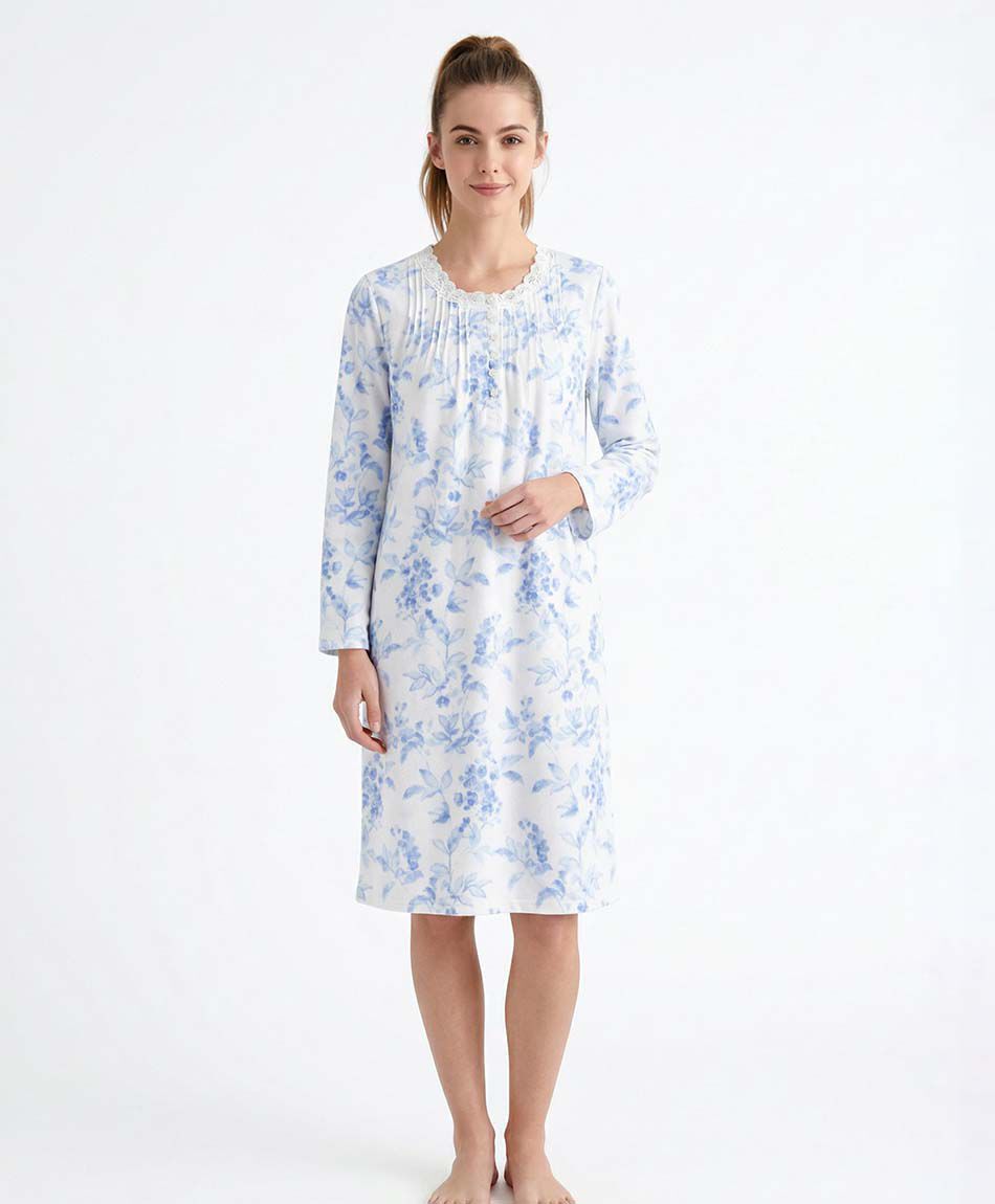 Camis&oacute;n de dormir mujer  polar flores blue