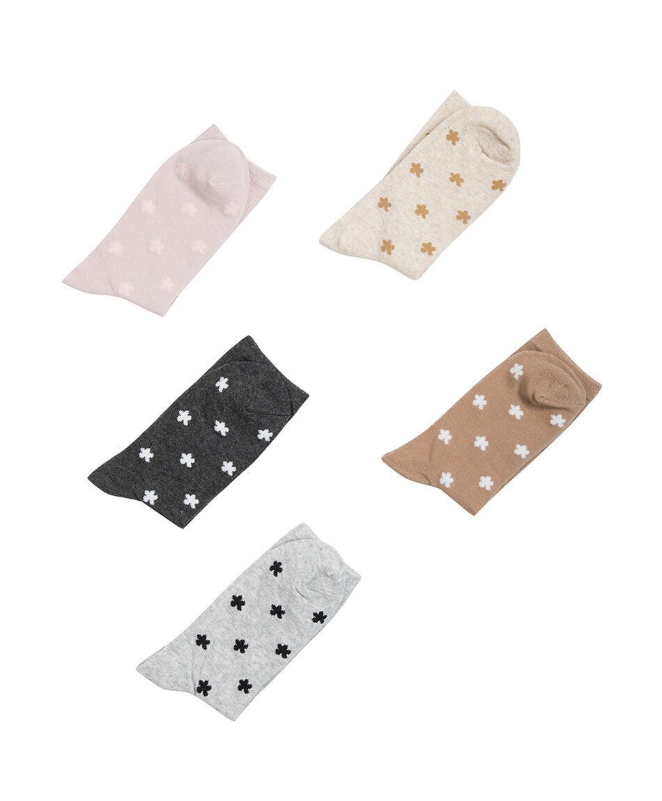Pack 5 medias mujer florcitas