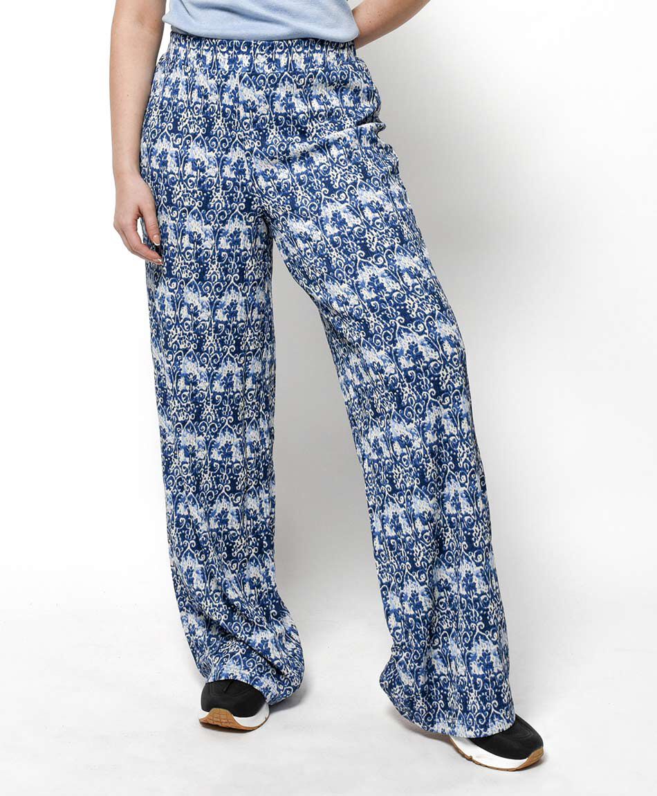 Pantal&oacute;n mujer jacquard azul