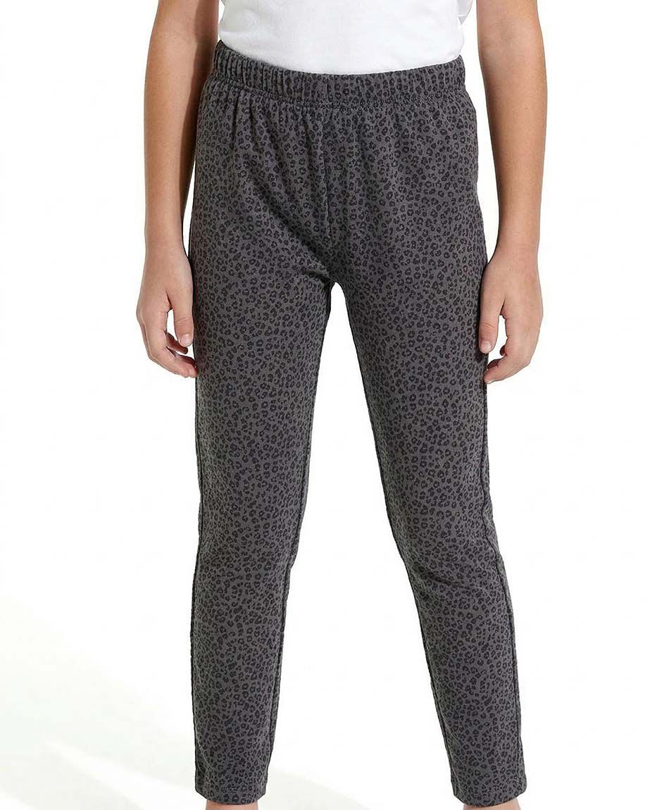 Leggins ni&ntilde;a animal print grey