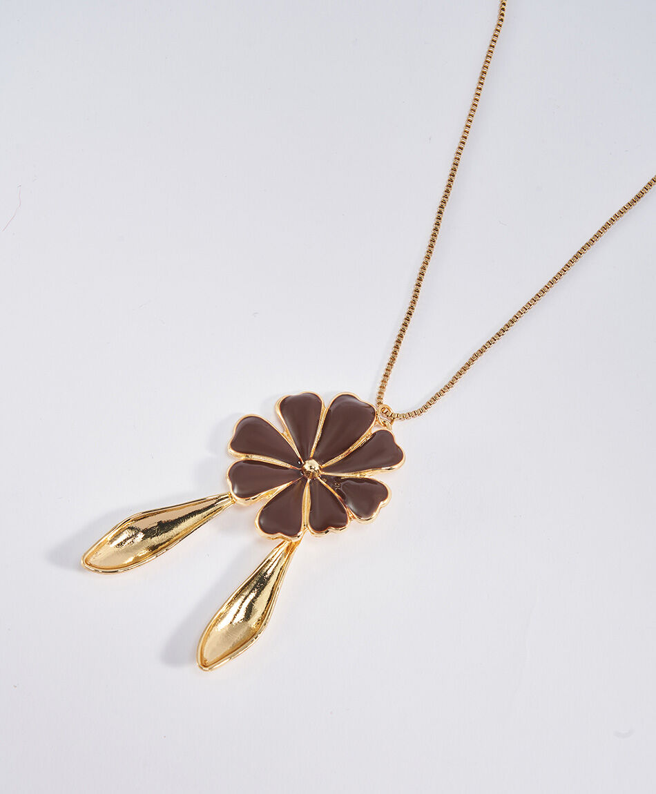 Collar mujer fashion flor black