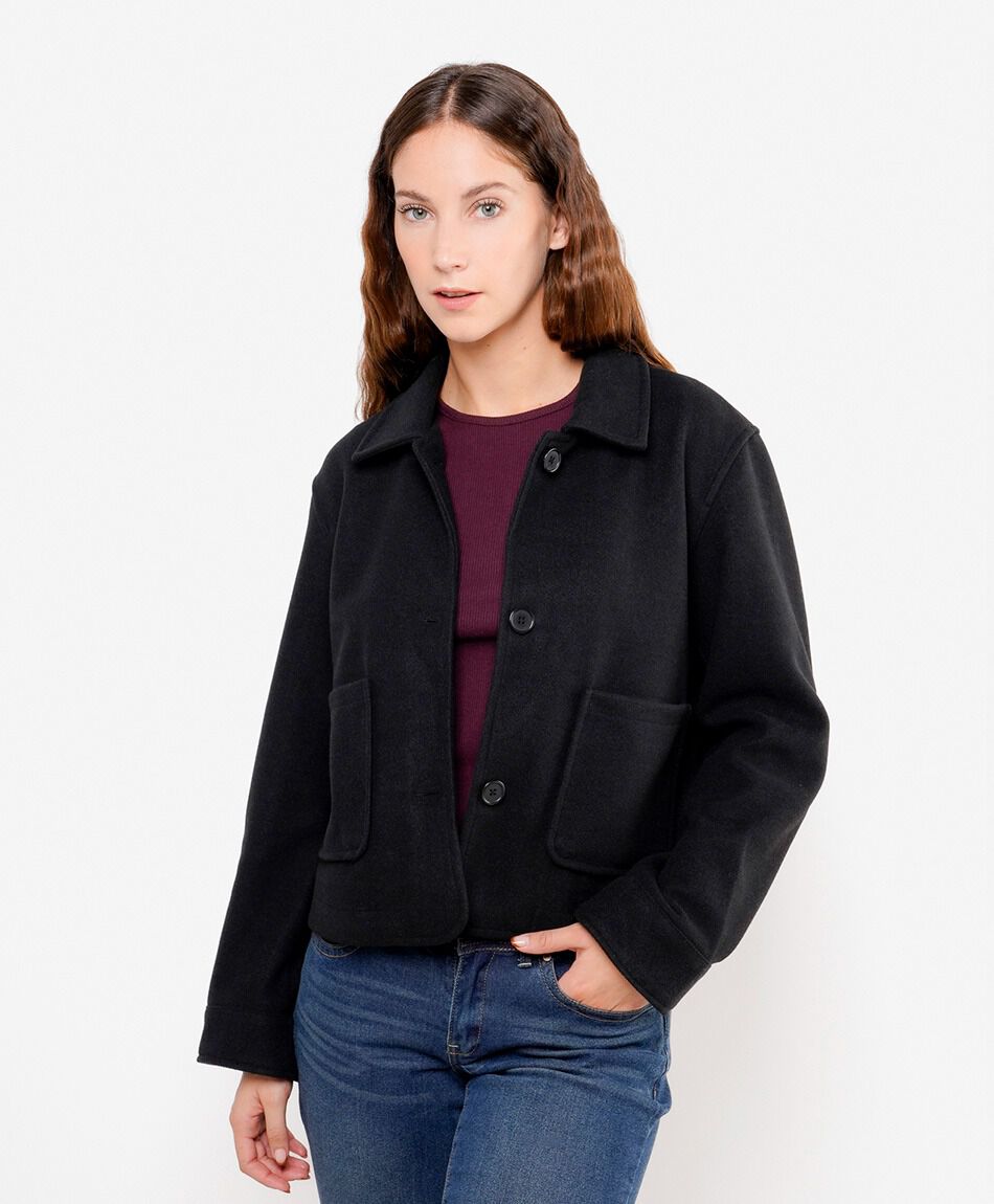 Campera mujer crop bolsillos