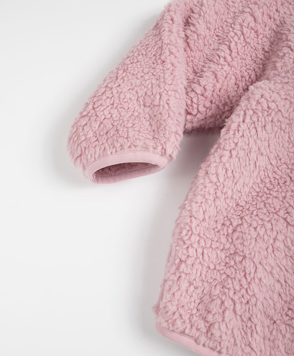 Poler&oacute;n beb&eacute; tela sherpas rosa