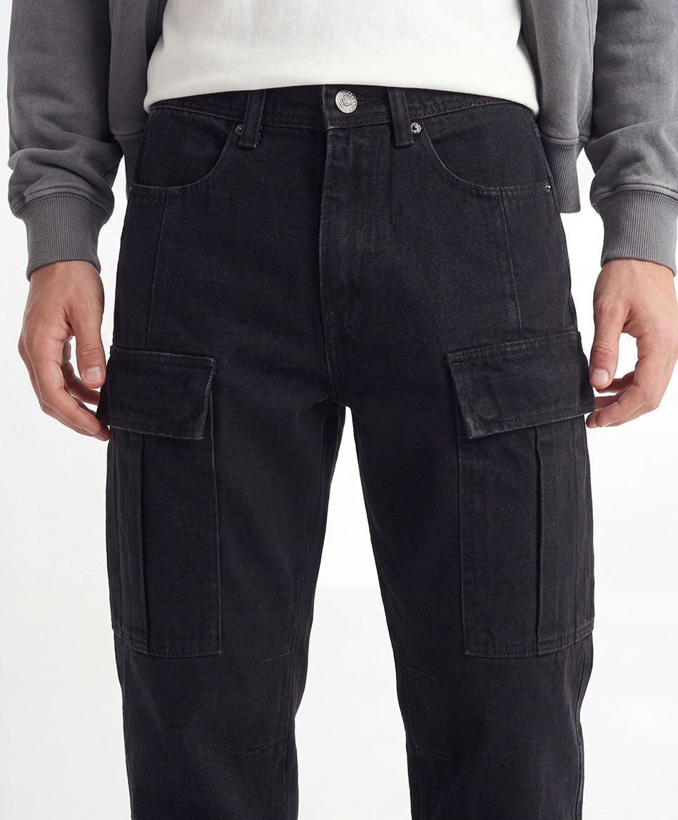 Jeans hombre cargo black