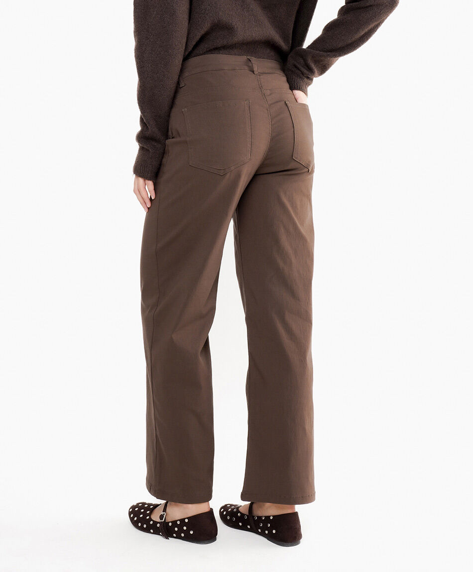Pantal&oacute;n mujer caf&eacute; wide leg