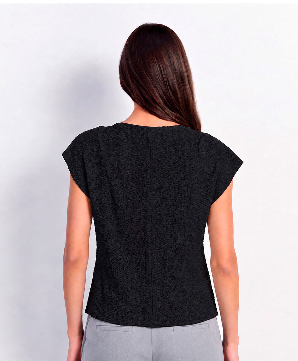 Remera mujer mini cuello textura