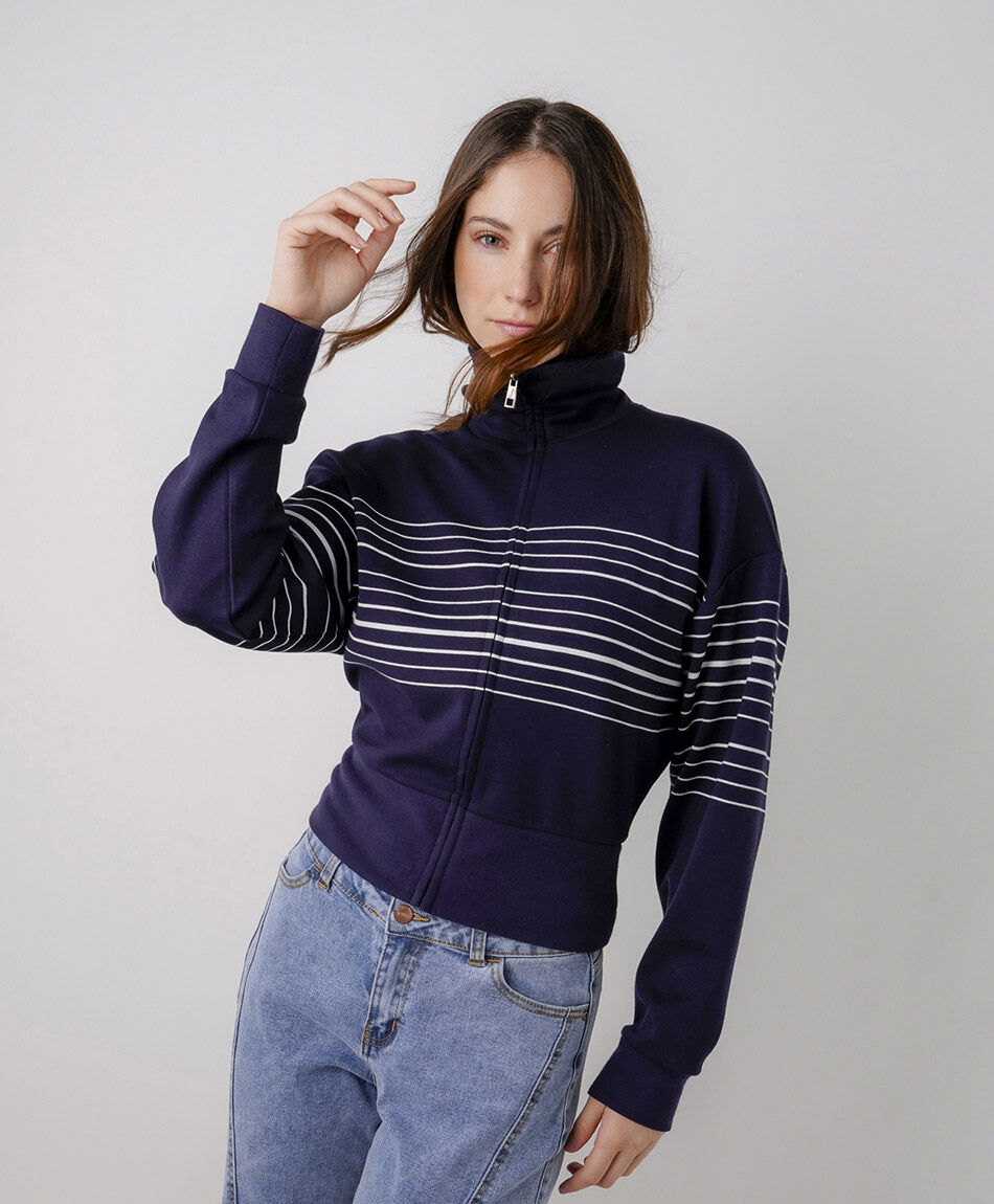 Campera mujer lineas crop