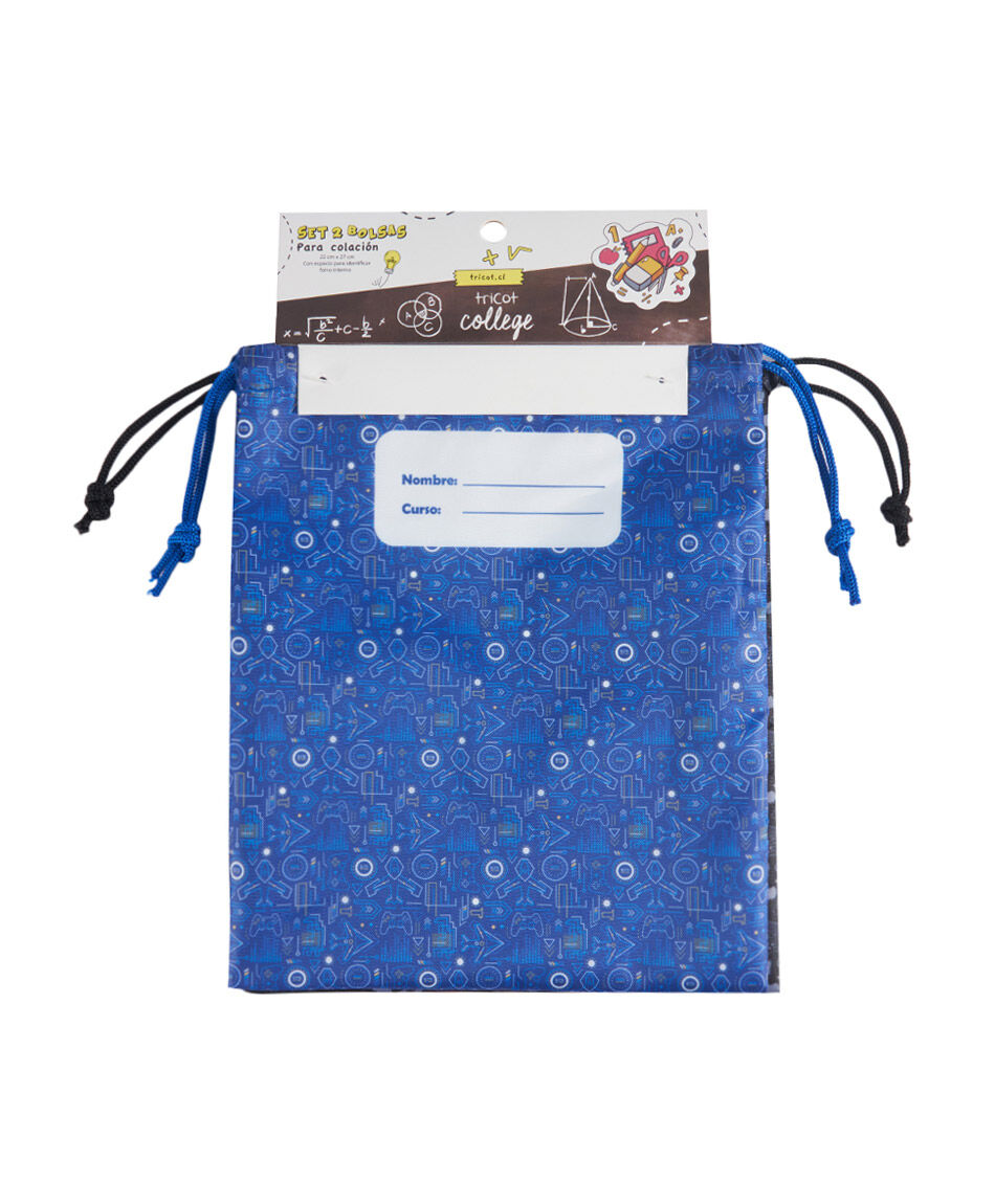 Set 2 bolsas colaci&oacute;n escolar mix