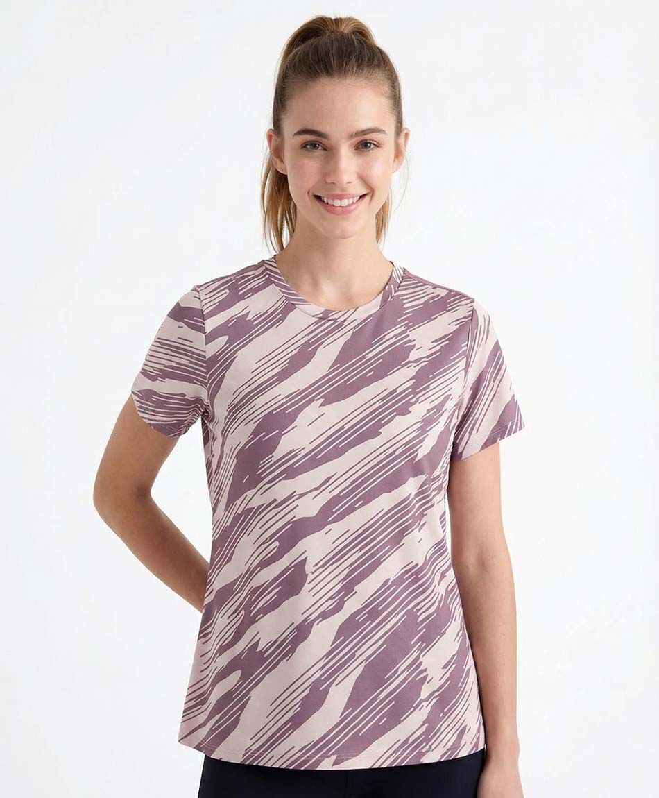 Remera deportiva mujer constrate morado