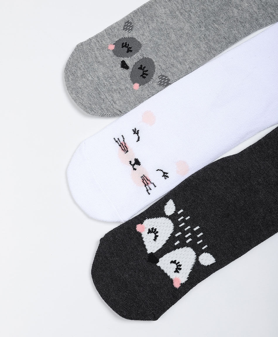 Pack 3 medias mujer animals face