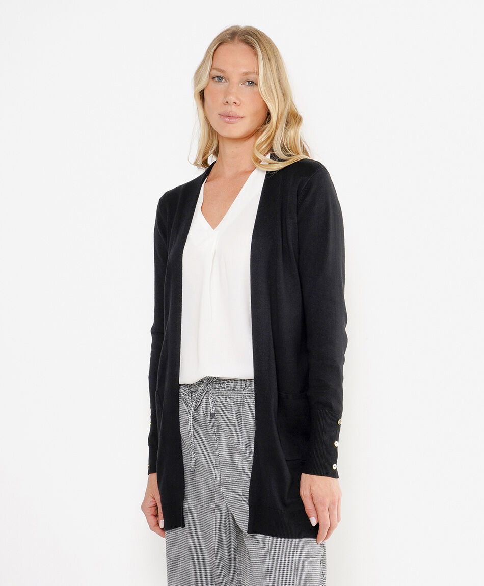 Cardigan mujer corte recto