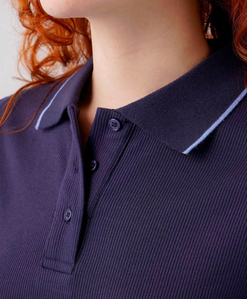 Remera mujer polo botones