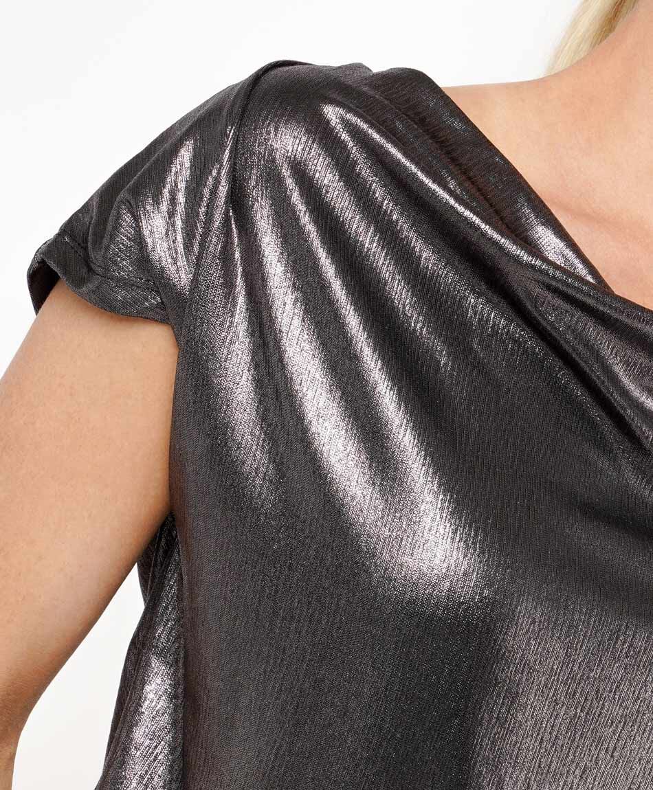 Remera mujer plateada