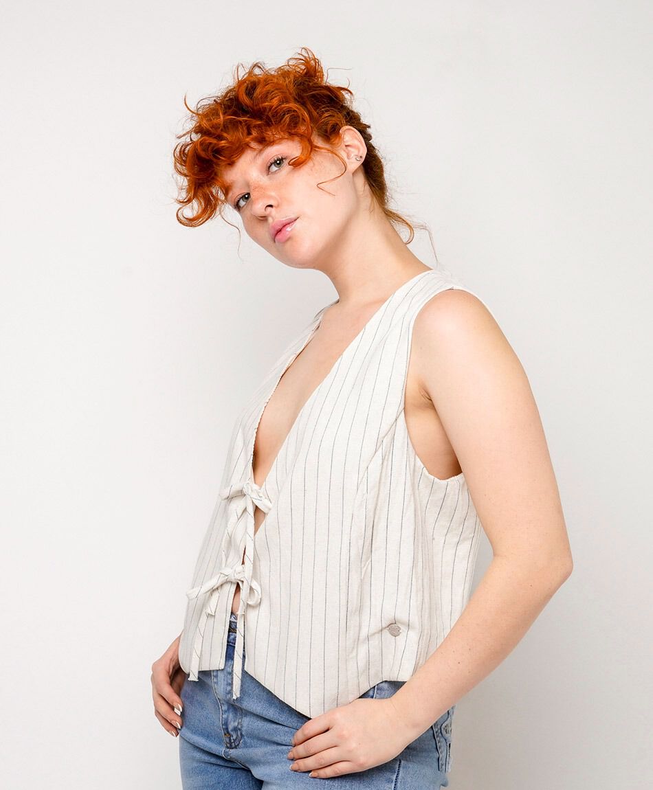 Vest mujer lazos l&iacute;neas