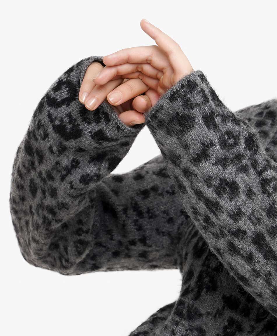 Cardigan mujer animal print grey