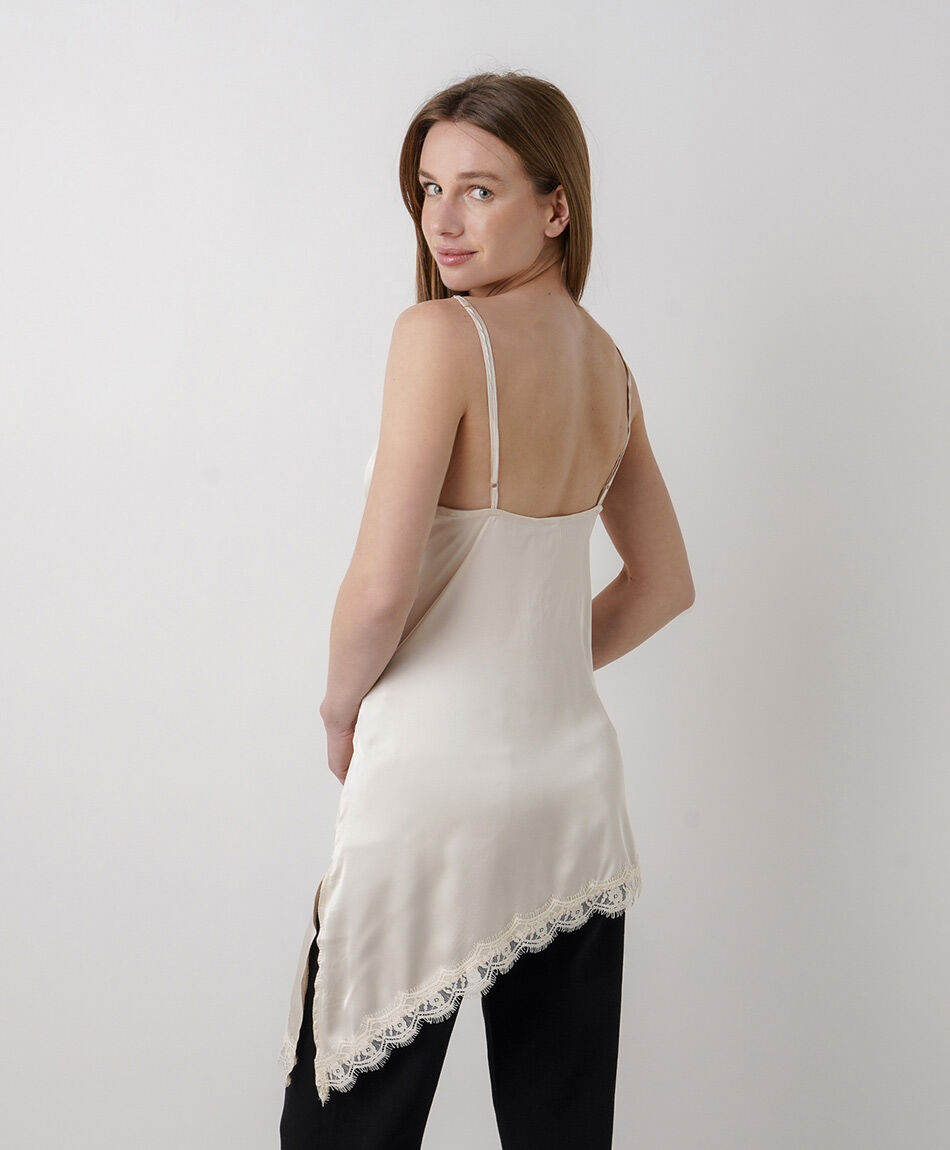 Camisa mujer sat&iacute;n encaje
