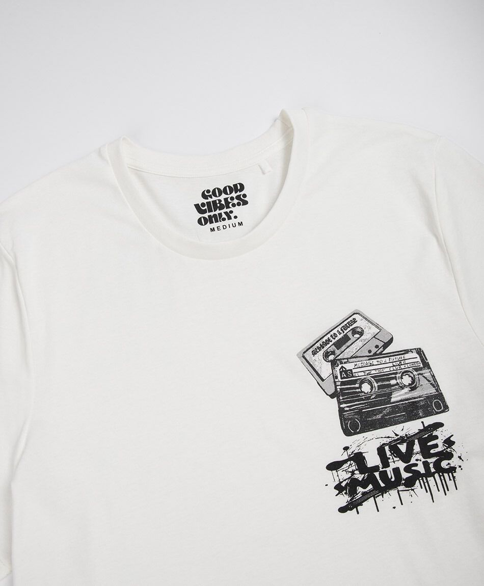 Remera hombre estampado live music