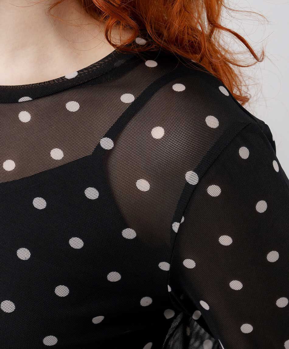 Remera mujer mesh puntos