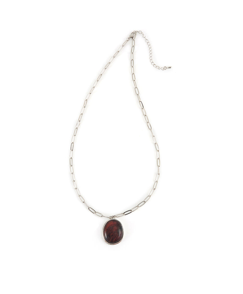 Collar mujer piedra caf&eacute;