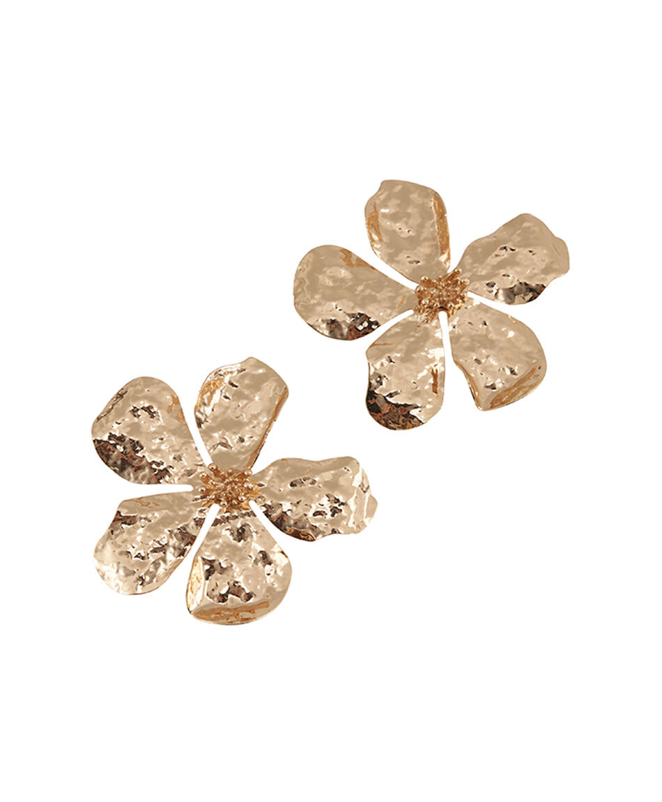 Aros mujer flor dorada