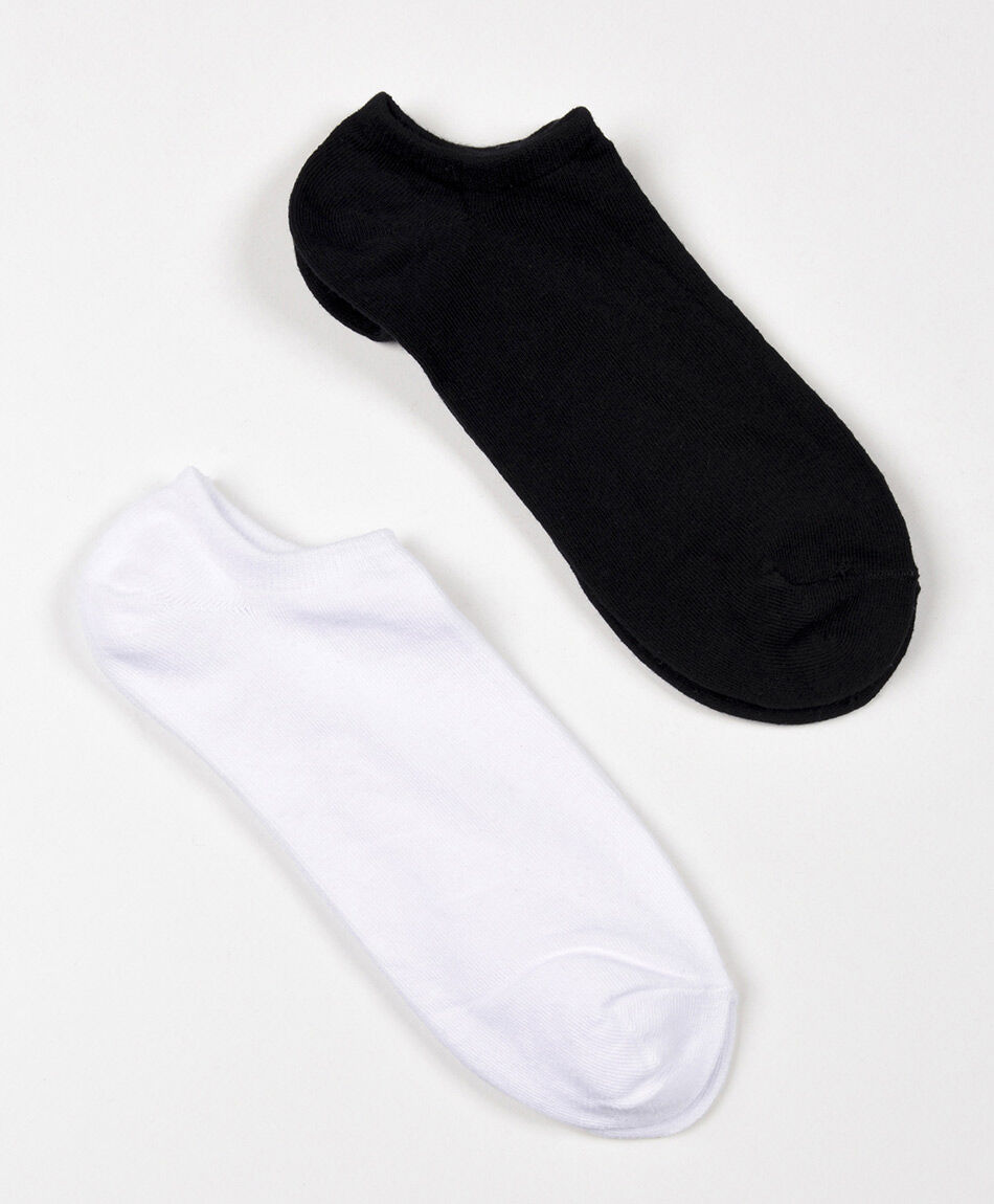 Pack 2 medias hombre negro y blanco bajos