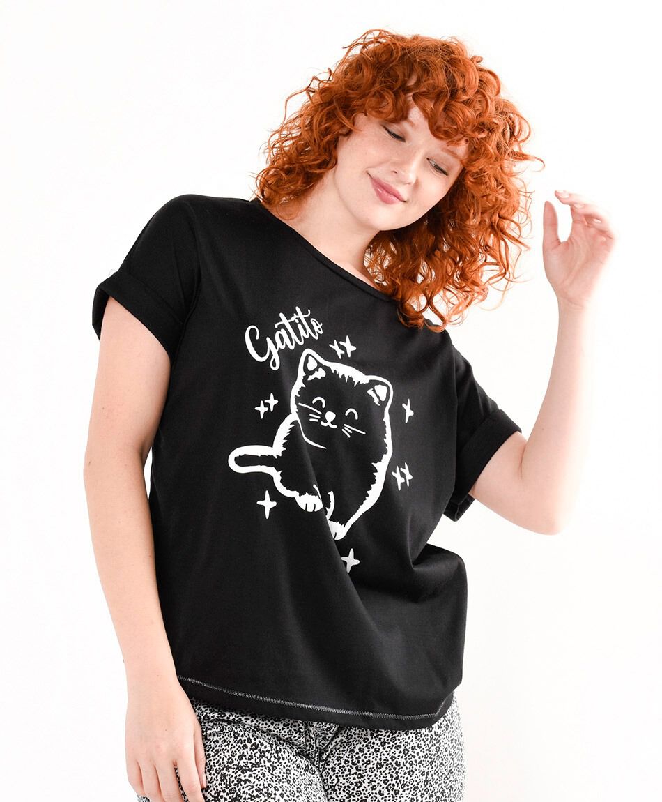 Pijama mujer gatito capri