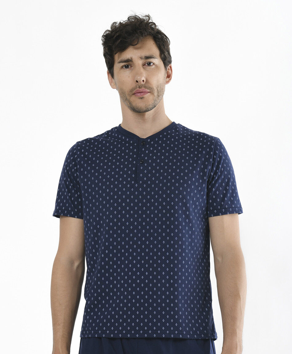 Pijama hombre mini rombos 2 piezas