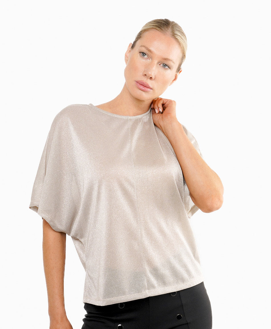 Remera mujer capa brillante lisa