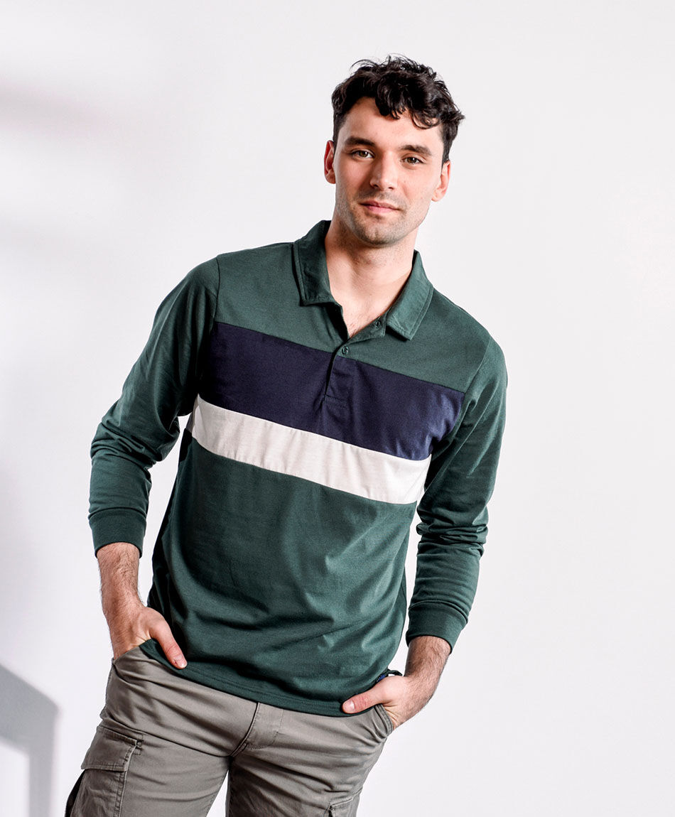Remera hombre franja bicolor