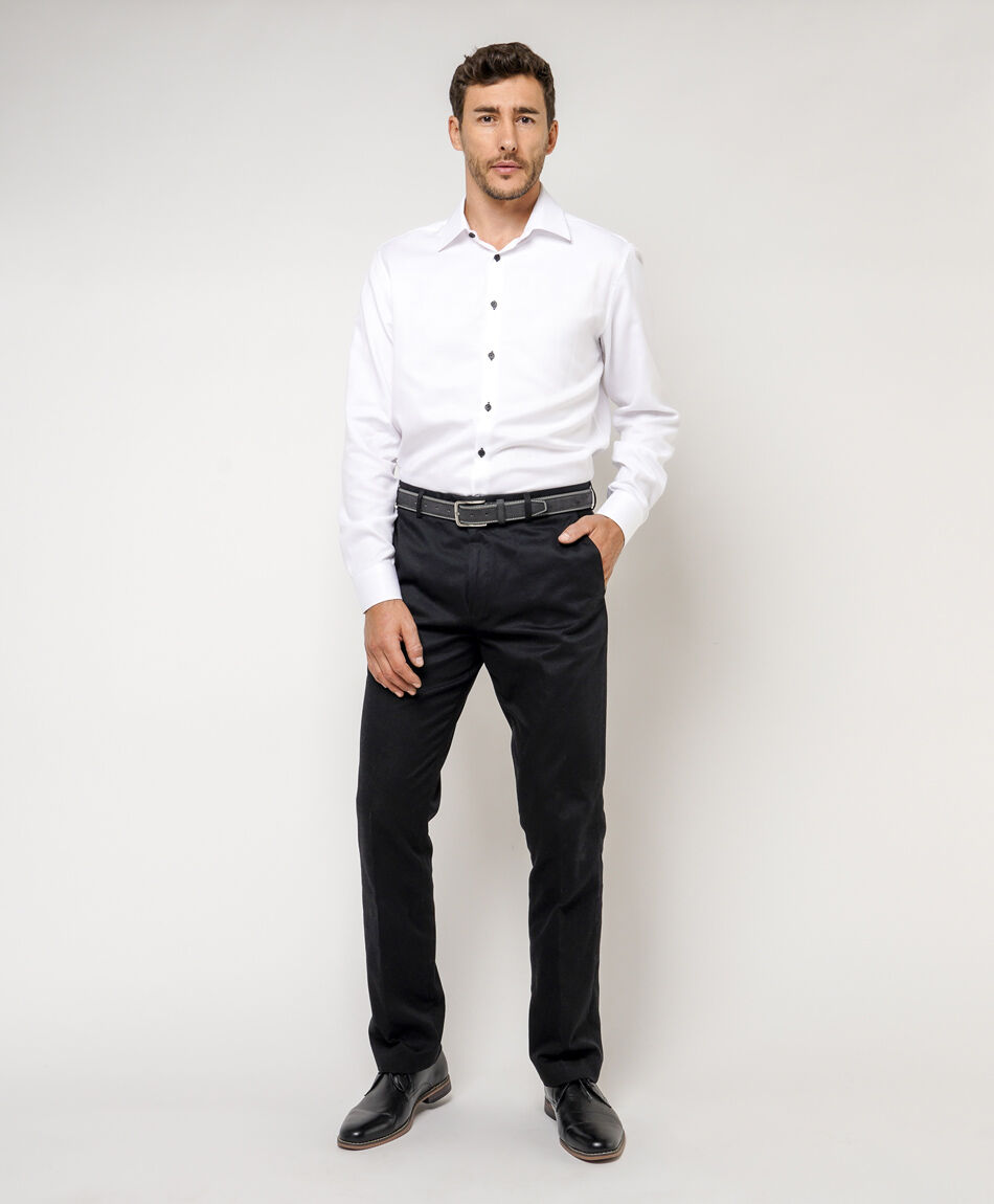 Camisa hombre botones negros