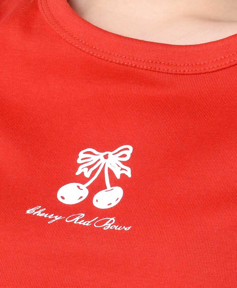 Polera mujer roja cerezas
