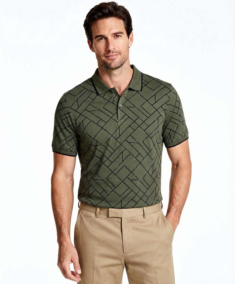 Remera hombre cuello polo green