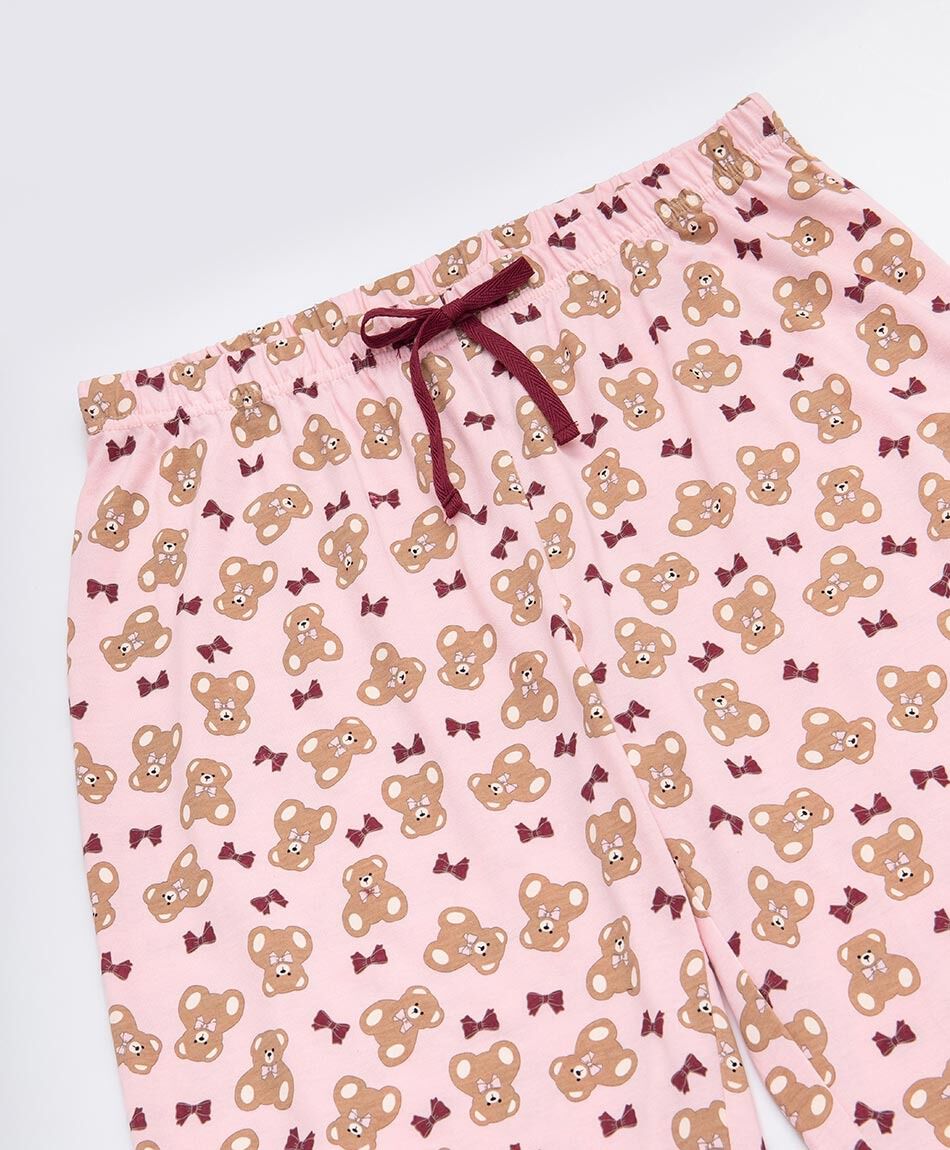 Pijama mujer jersey osito lazo