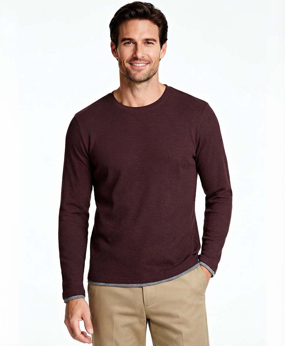 Remera hombre cuello redondo dark red