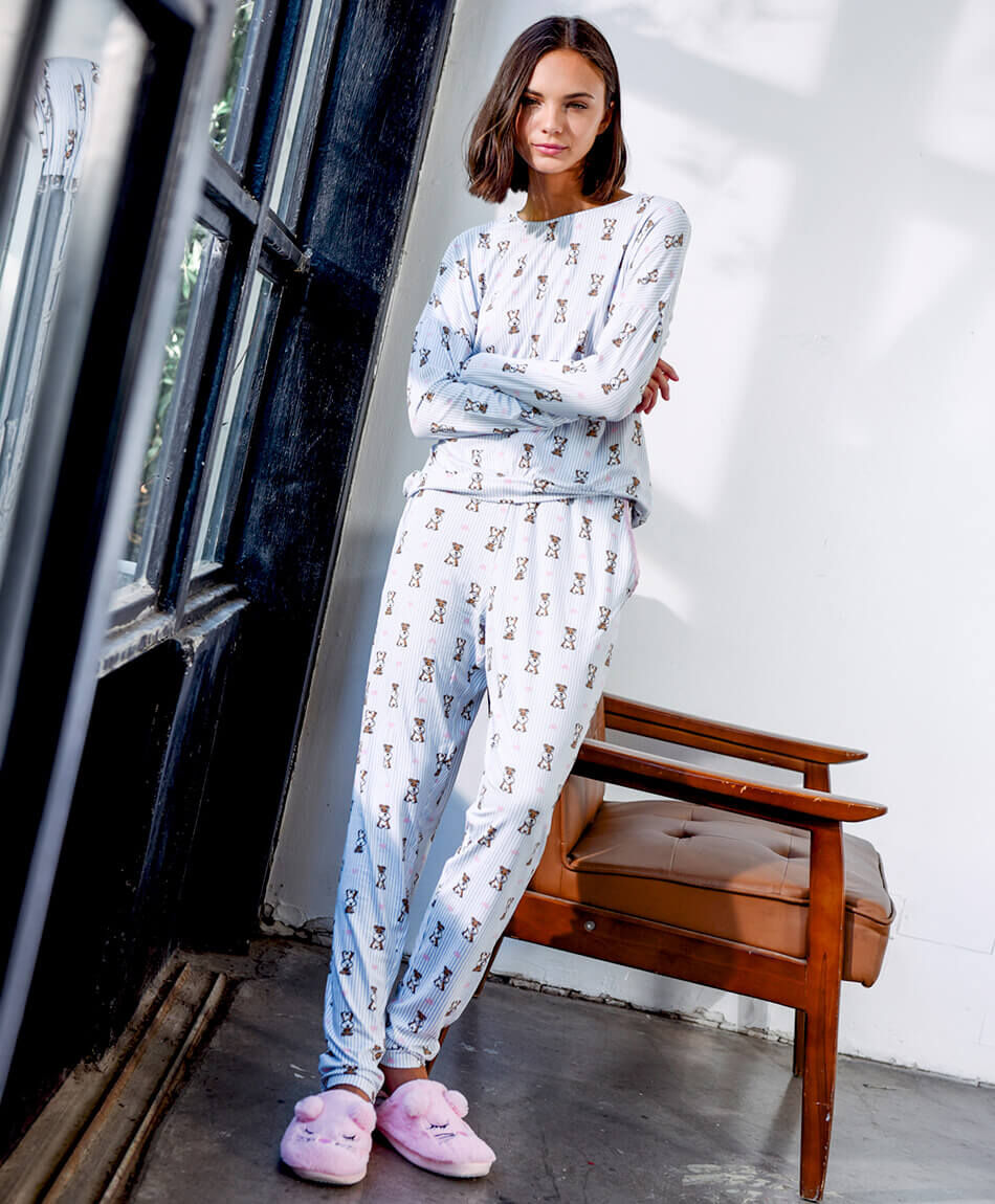 Pijama mujer rayas dog fantas&iacute;a