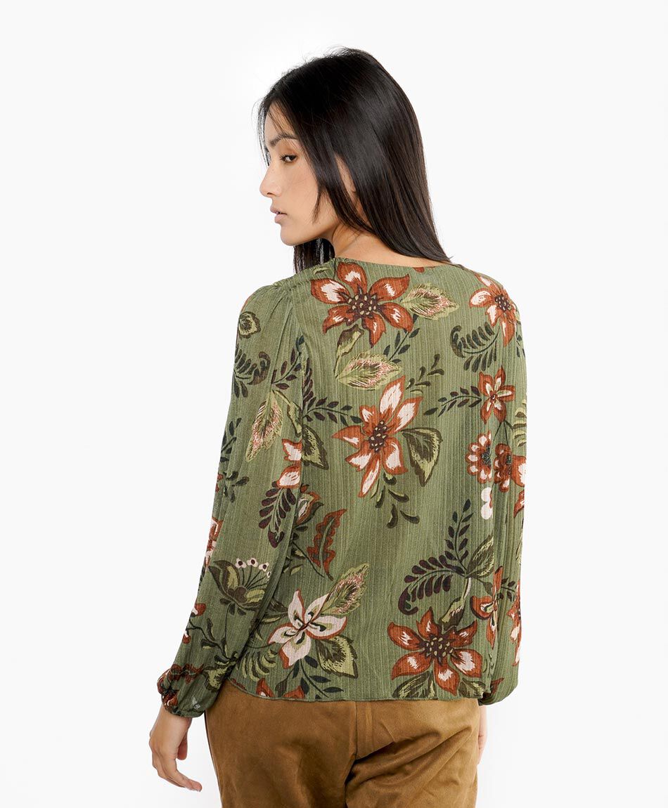 Remera mujer manga larga floral