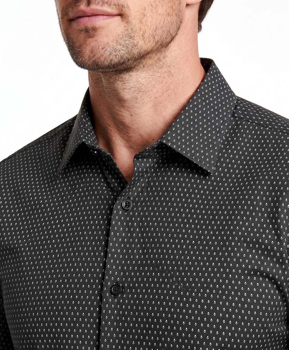 Camisa hombre manga larga micro pixel