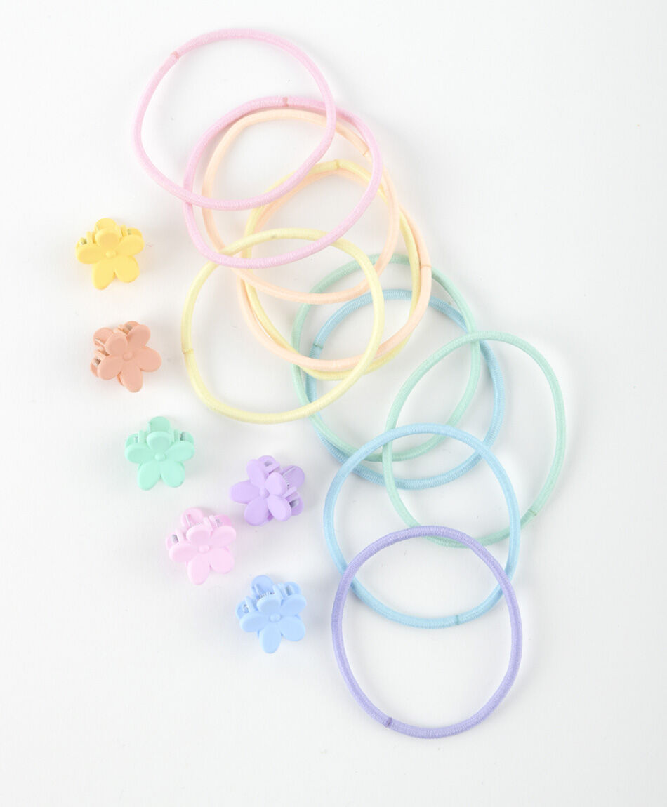 Set colet + pinches colores florcitas