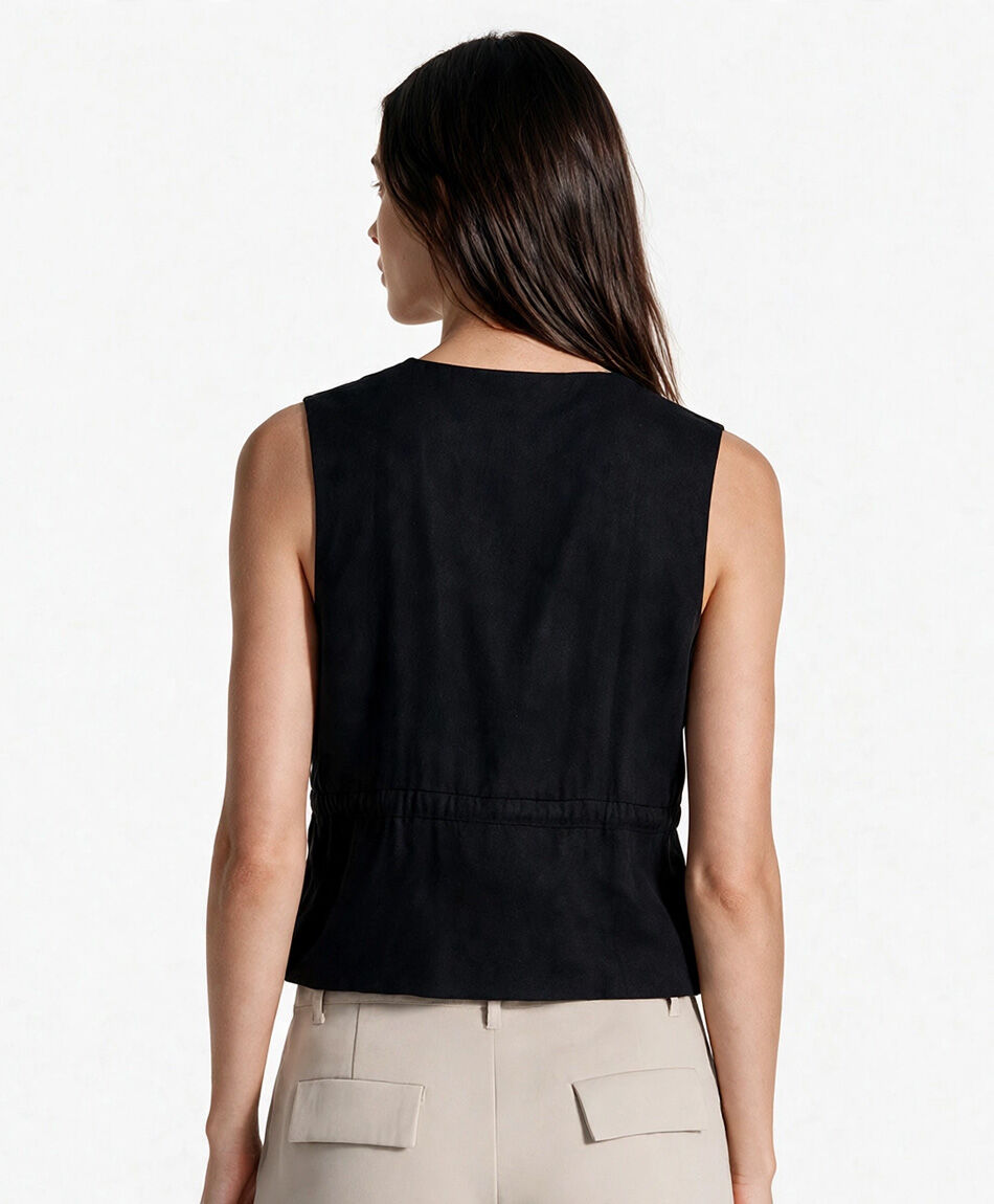 Chaleco mujer corte cintura