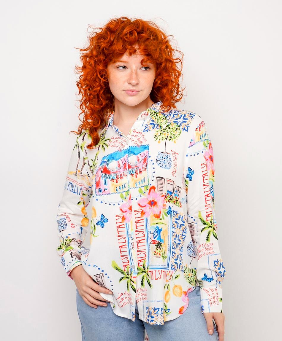 Camisa mujer estilo bohemio colorido