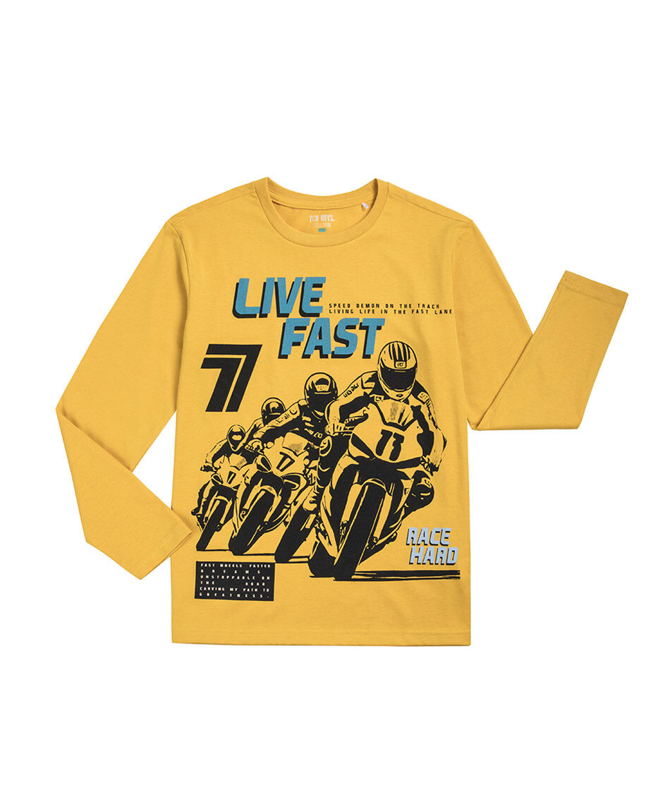 Remera ni&ntilde;o estampado live fast