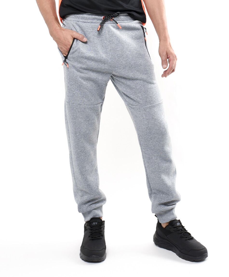 Pantal&oacute;n deportivo hombre gris cierres