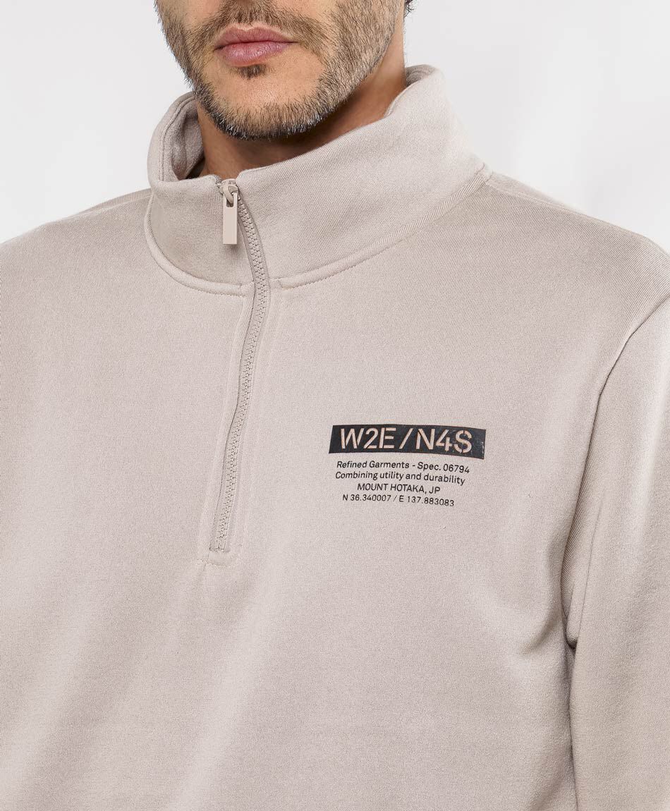 Buzo hombre mini print medio cierre