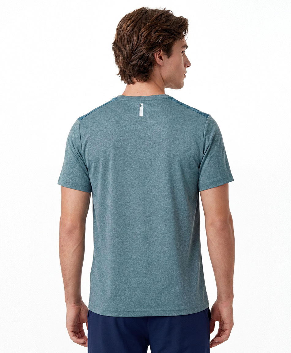 Remera deportiva hombre melange turquesa