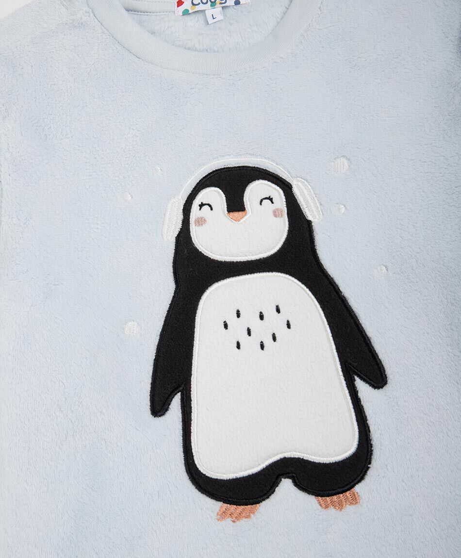Pijama ni&ntilde;a estampado ping&uuml;ino