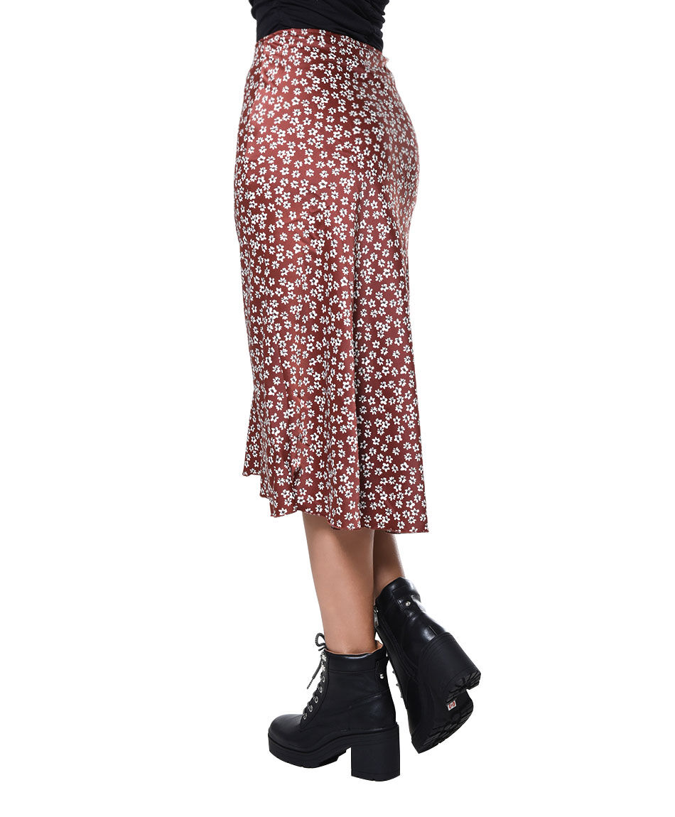 Falda estampada satin