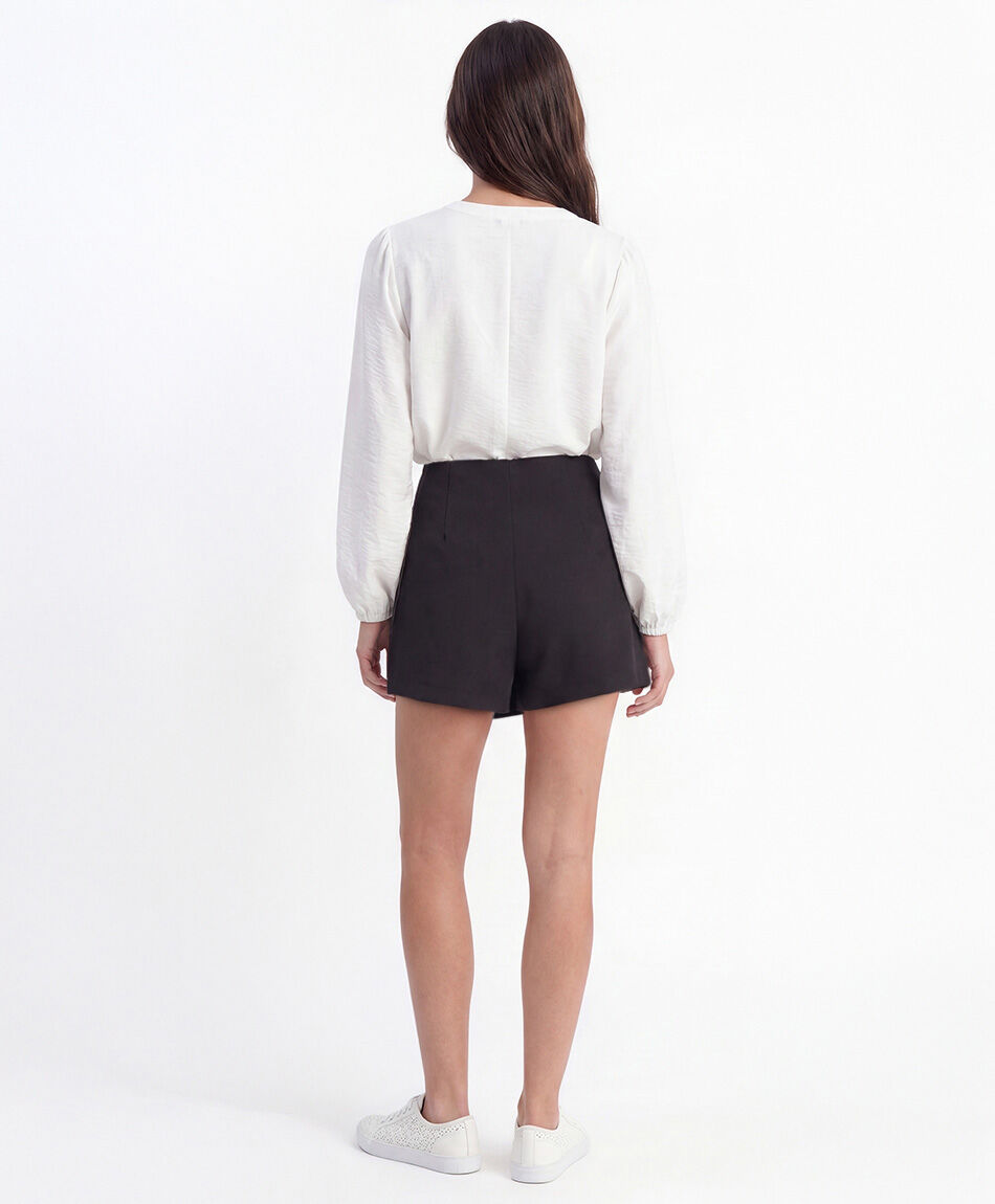 Mini pollera mujer short botones dorados